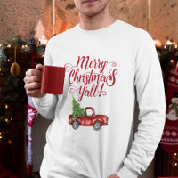 Merry Christmas Y'all Vintage Truck White Red