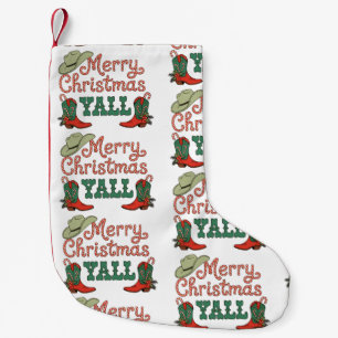 Merry Christmas Yall Western Country Cowboy Xmas Small Christmas Stocking