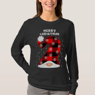 Merry Christmas Y'all With Gnomes Plaid Chequered T-Shirt