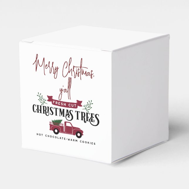 Merry Christmas Y'all with Truck   Favor Box (Front Side)
