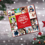 Merry Christmas Year Review Photo Collage Holiday<br><div class="desc">Send out your Christmas best wishes with this elegant holiday card that features your 12 favorite photos that capture your year. You can even customize the background color to match your holiday theme. Designed by Thisisnotme©</div>