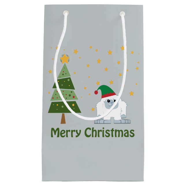 Merry Christmas Yeti Small Gift Bag (Front)