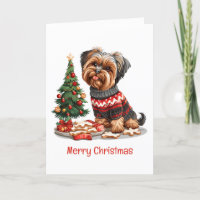 Merry Christmas Yorkshire Terrier Dogs