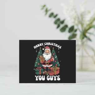 Merry Christmas You Guys Santa Claus Holiday Postcard