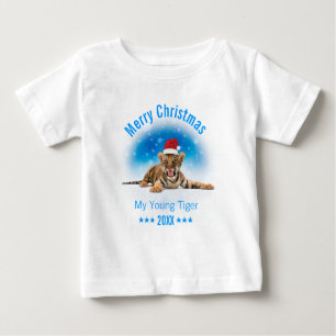 Merry Christmas   Young Tiger Gift Baby T-Shirt