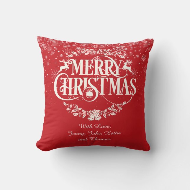 Merry Christmas Your Family Definition Throw Pillow (Front)