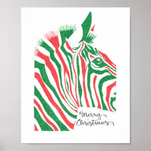 Merry Christmas Zebra Print
