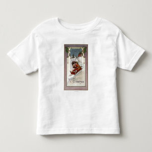 Merry ChristmasCouple Sledding Toddler T-shirt