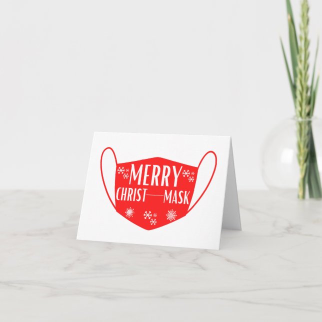 Merry Christmask Funny Holiday Card (Front)