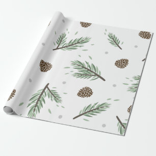 Merry Christmass pine corn Leaves tree Botanical W Wrapping Paper