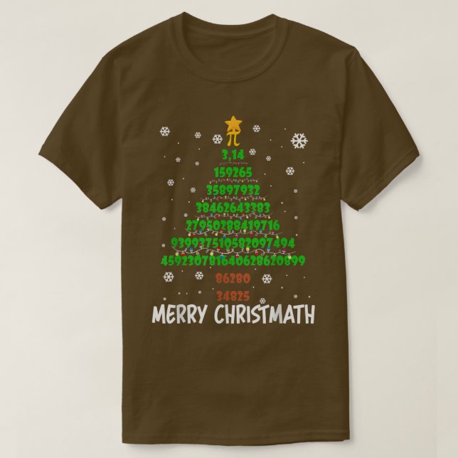 Merry Christmath Funny Pi Math Lover Christmas Tre T-Shirt (Design Front)