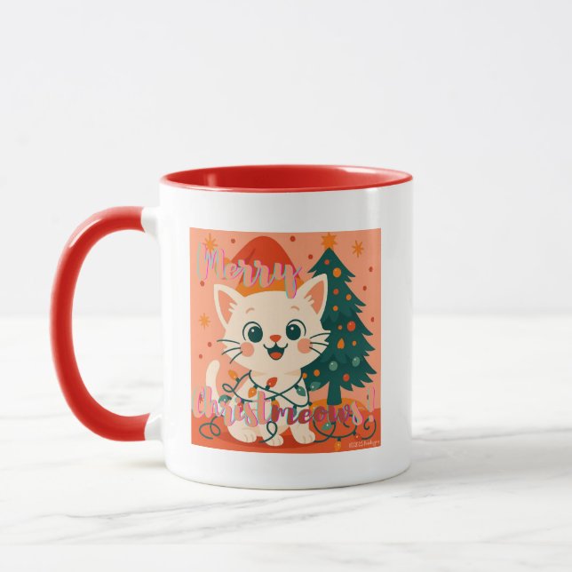 Merry Christmeows! Cat Mug (Left)