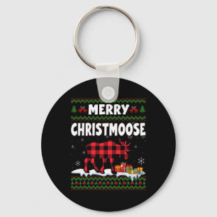 Merry Christmoose Christmas Moose Lover Xmas Holid Keychain