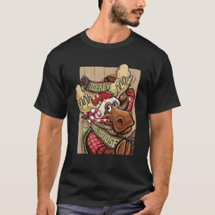 Merry Christmoose Christmas Moose Santa Xmas Pajam T-Shirt