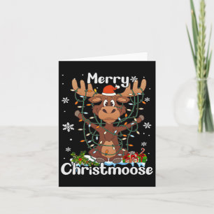 Merry Christmoose Christmas Moose Xmas Tree Lights Card