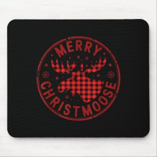 Merry Christmoose Funny Christmas Badge Moose Part Mouse Pad