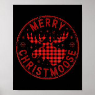 Merry Christmoose Funny Christmas Badge Moose Part Poster