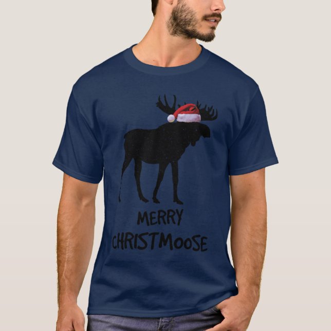 Merry Christmoose Funny Merry Christmas for Moose  T-Shirt (Front)
