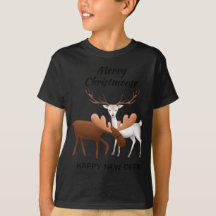 Merry Christmoose Happy New Deer T Shirt 