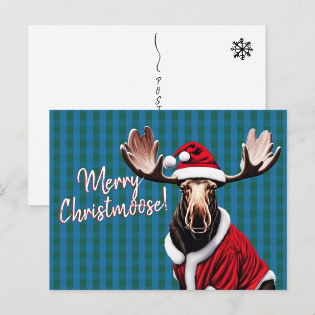 Merry Christmoose Holiday Postcard (Front/Back)