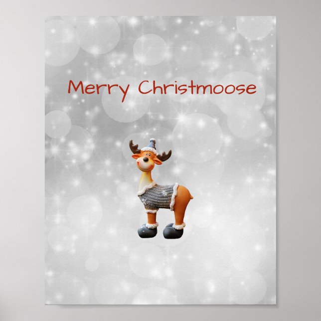 Merry Christmoose wearing a hat  Poster (Front)