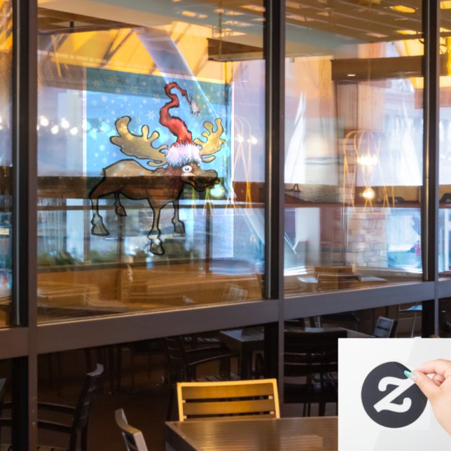 Merry Christmoose Window Cling (Restaurant Window)