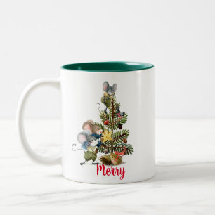Merry Christmouse Two-Tone Coffee Mug