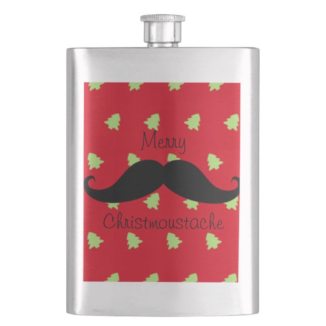 Merry Christmoustache Hip Flask (Front)