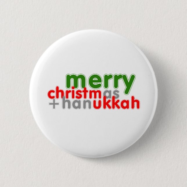 MERRY CHRISTMUKKAH 2 INCH ROUND BUTTON (Front)