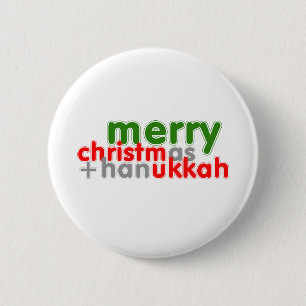 MERRY CHRISTMUKKAH 2 INCH ROUND BUTTON