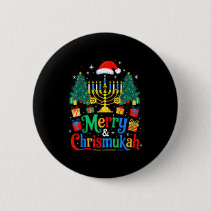 Merry Christmukkah Hanukkah Christmas Tree Xmas Fa 2 Inch Round Button