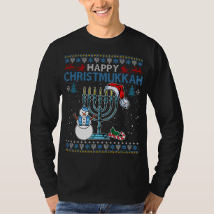 Merry Christmukkah Jewish Hanukkah Christmas Ugly T-Shirt