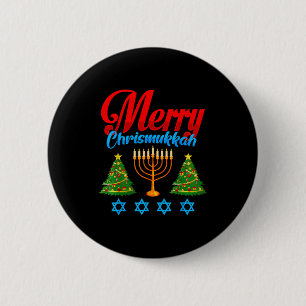 Merry Christmukkah Jewish Xmas Christmas Hanukkah  2 Inch Round Button
