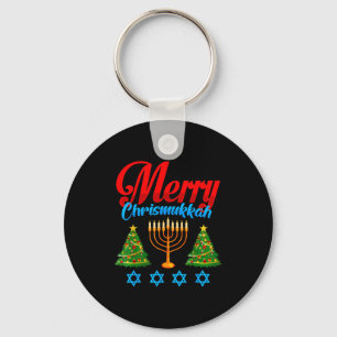 Merry Christmukkah Jewish Xmas Christmas Hanukkah Keychain