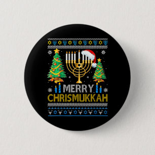 Merry Christmukkah Ugly Jewish Xmas Christmas 2 Inch Round Button