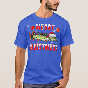 Merry Christmusk Xmas Lights Santa Musky Muskie Mu T-Shirt