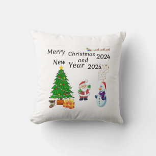 Merry Chritmas 2024 Throw Pillow