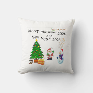 Merry Chritmas 2024 Throw Pillow