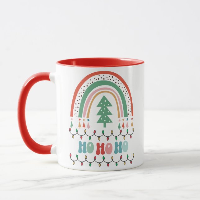 Merry chritmas hohoho rainbow  mug (Left)