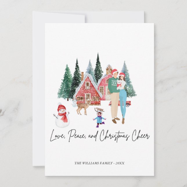 MERRY CHRITSMAS FESTIVE MODERN CUTE CARD  (Front)