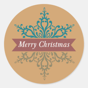 Merry Chritsmas Snowflake Holiday Stickers