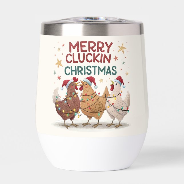 Merry Cluckin Christmas Chickens Personalized (Front)