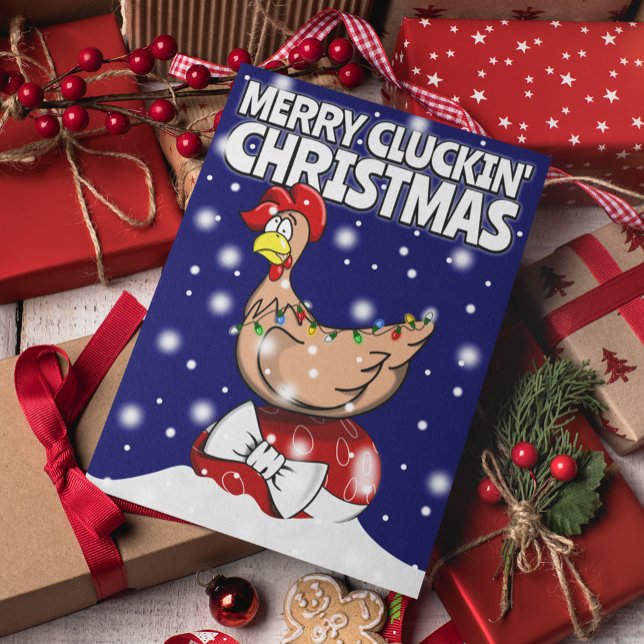 Merry Cluckin' Christmas Funny Festive Chicken Holiday Card (Creator Uploaded)
