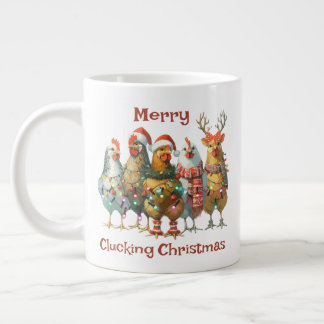 Merry Clucking Christmas Chicken Large Coffee Mug