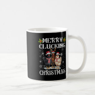 Merry Clucking Christmas Funny Chicken Santa Hat L Coffee Mug