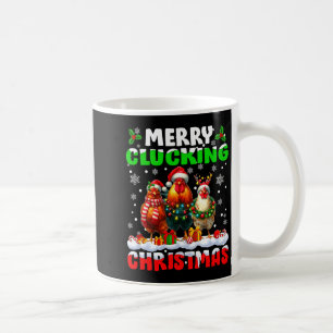Merry Clucking Christmas Funny Chicken Santa Hat X Coffee Mug
