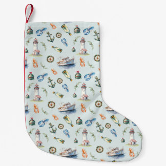 Merry Coastal Christmas Wrapping Paper Small Christmas Stocking