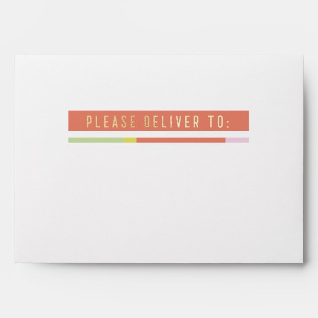 Merry colourful bright fun lines holiday envelope (Front)