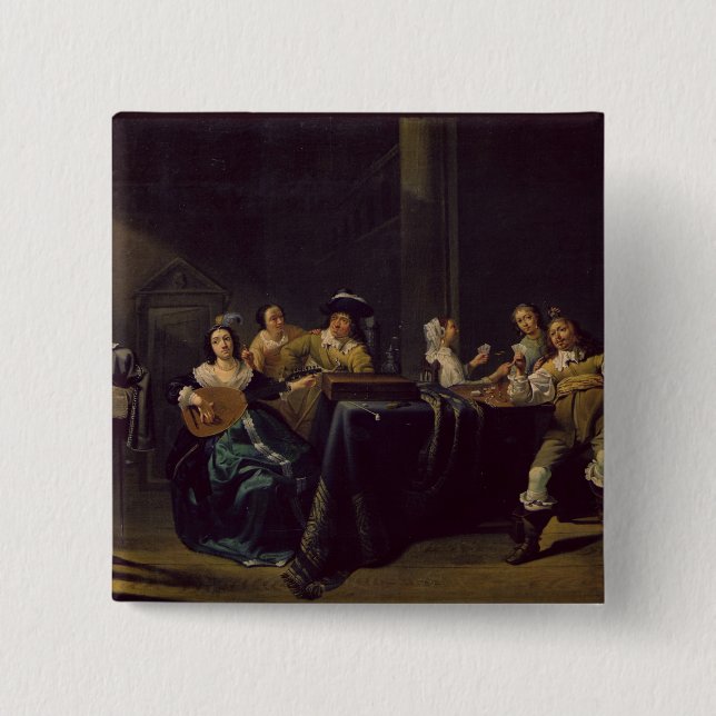 Merry Company 2 Inch Square Button (Front)