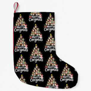 Merry Corgmas Christmas Corgi Dog Tree Snowman Small Christmas Stocking